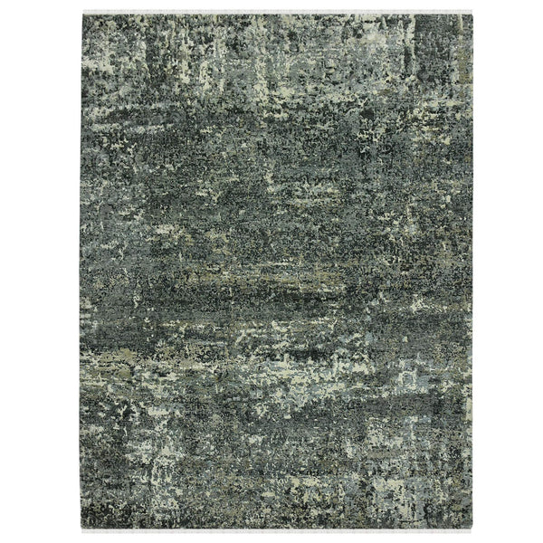 AMER Rugs Mystique Hand-knotted Wool Silk Abstract Area Rug Modern Gray Artisan Accent MYS230203