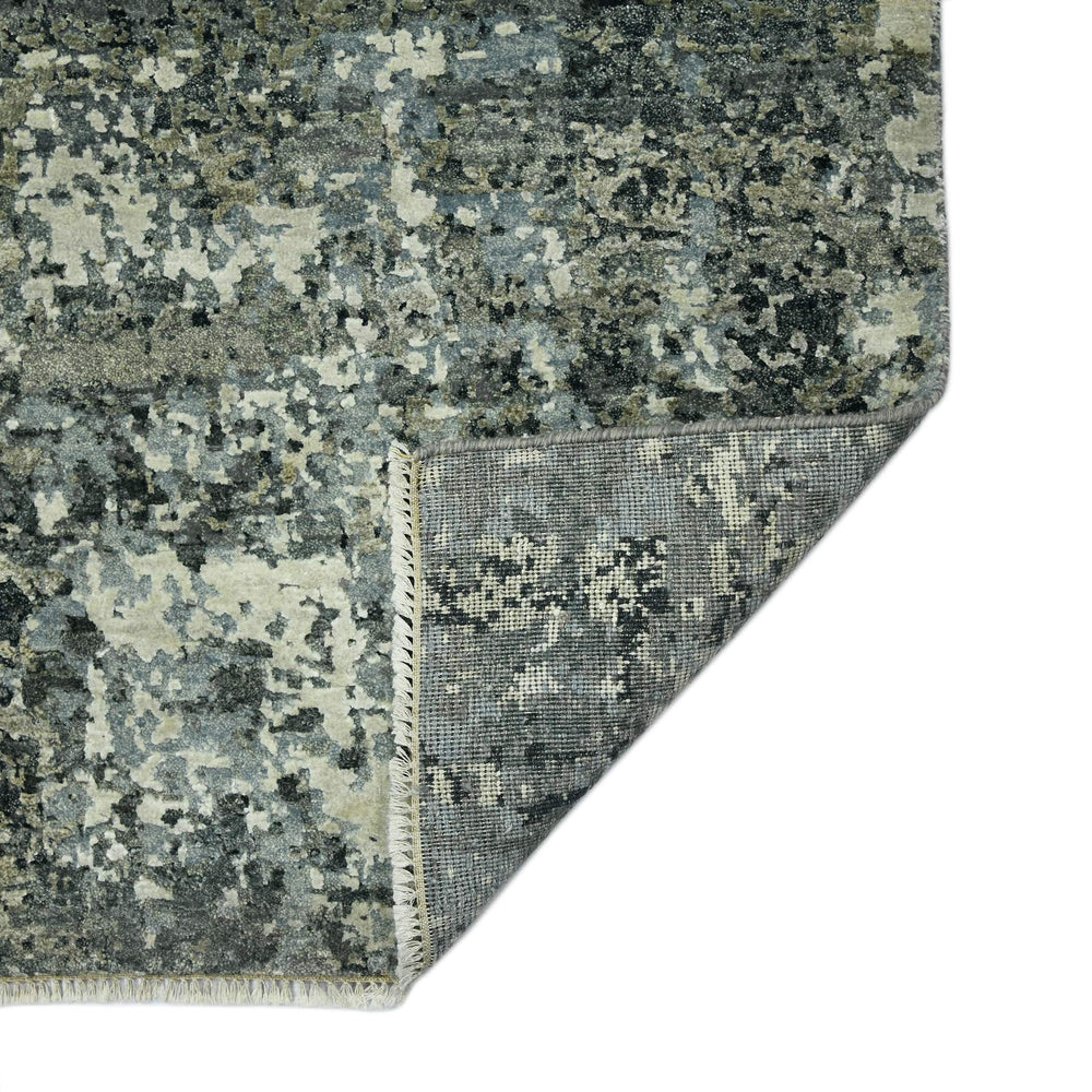 AMER Rugs Mystique Hand-knotted Wool Silk Abstract Area Rug Modern Gray Artisan Accent MYS230203