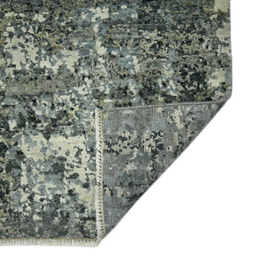 Mystique Hand-knotted Wool Silk Abstract Area Rug Modern Gray Artisan Accent