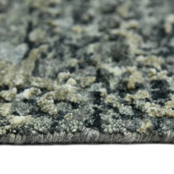 Mystique Hand-knotted Wool Silk Abstract Area Rug Modern Gray Artisan Accent