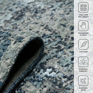 Amer Rugs Mystique Hand-knotted Abstract Wool And Silk Area Rug - A Luxurious, Durable Statement Piece For Any Room Polo Blue Wool, Silk Mys250912