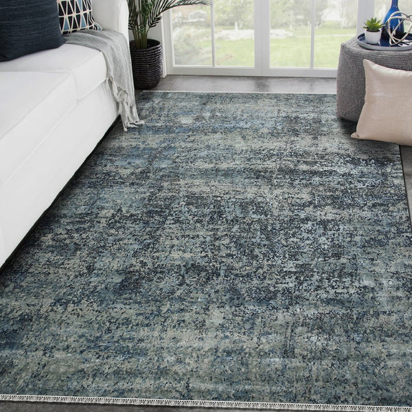 Amer Rugs Mystique Hand-knotted Abstract Wool And Silk Area Rug - A Luxurious, Durable Statement Piece For Any Room Polo Blue Wool, Silk Mys250912