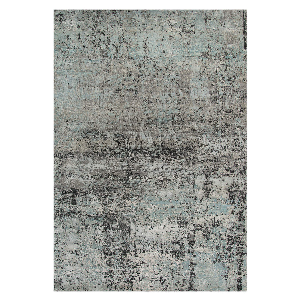 AMER Rugs Mystique Hand-knotted Wool Silk Abstract Area Rug with Sculpted Pile for Modern Living Spaces 2' x 3' MYS270203