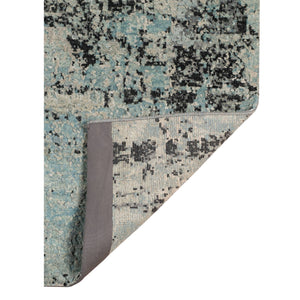 Mystique Hand-knotted Wool Silk Abstract Area Rug with Sculpted Pile for Modern Living Spaces
