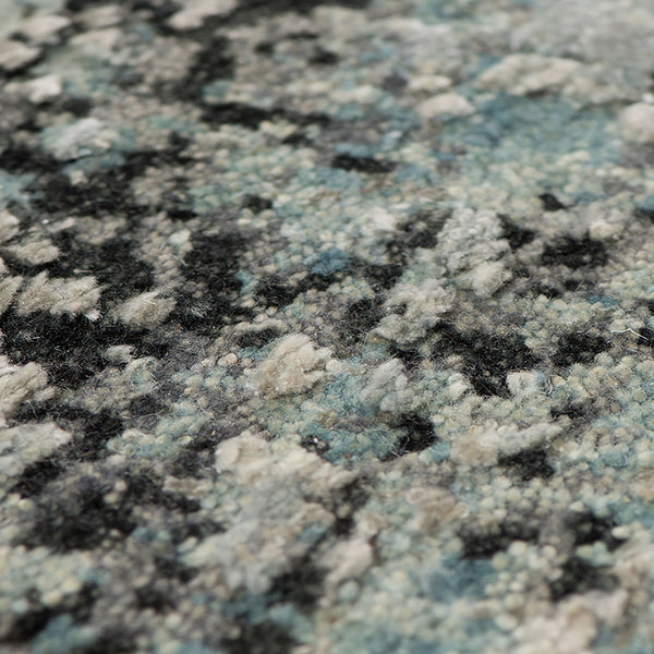 Mystique Hand-knotted Wool Silk Abstract Area Rug with Sculpted Pile for Modern Living Spaces
