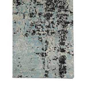 Mystique Hand-knotted Wool Silk Abstract Area Rug with Sculpted Pile for Modern Living Spaces