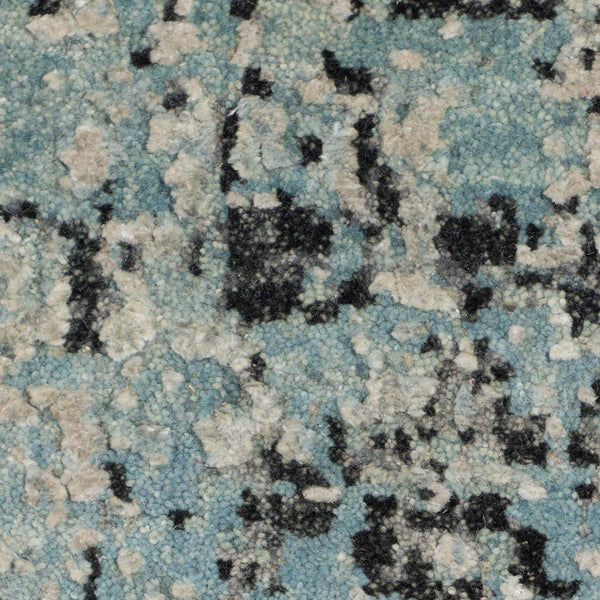 Mystique Hand-knotted Wool Silk Abstract Area Rug with Sculpted Pile for Modern Living Spaces