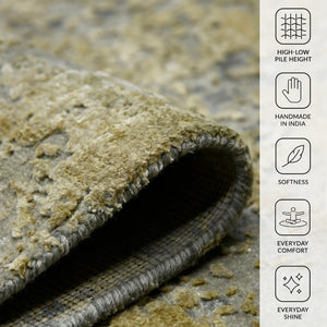 Amer Rugs Mystique Hand-knotted Abstract Wool And Silk Area Rug - A Luxurious, Durable Statement Piece For Any Room Gold Wool, Silk Mys301014