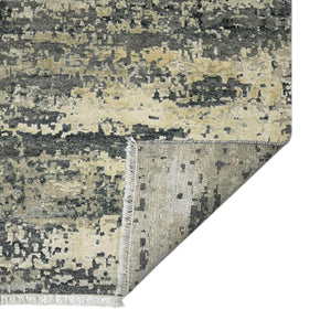 Mystique Hand-knotted Wool Silk Abstract Area Rug Sculpted Pile Living Room