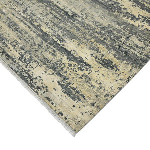 Mystique Hand-knotted Wool Silk Abstract Area Rug Sculpted Pile Living Room