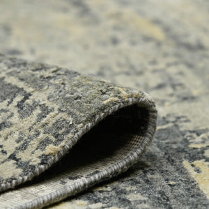 Mystique Hand-knotted Wool Silk Abstract Area Rug Sculpted Pile Living Room
