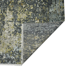 Amer Rugs Mystique Hand-knotted Abstract Wool And Silk Area Rug - A Luxurious, Durable Statement Piece For Any Room Steel Gray Wool, Silk Mys80203