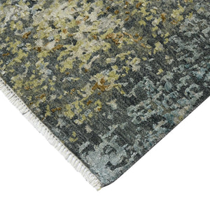 Amer Rugs Mystique Hand-knotted Abstract Wool And Silk Area Rug - A Luxurious, Durable Statement Piece For Any Room Steel Gray Wool, Silk Mys80203