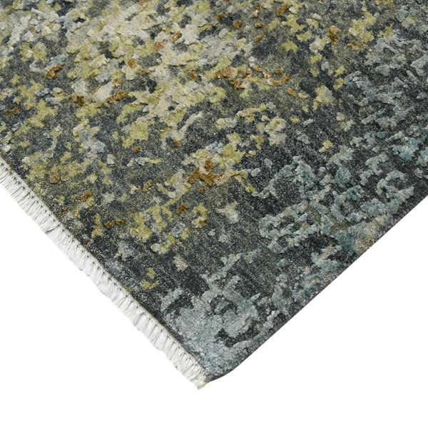 Amer Rugs Mystique Hand-knotted Abstract Wool And Silk Area Rug - A Luxurious, Durable Statement Piece For Any Room Steel Gray Wool, Silk Mys80203