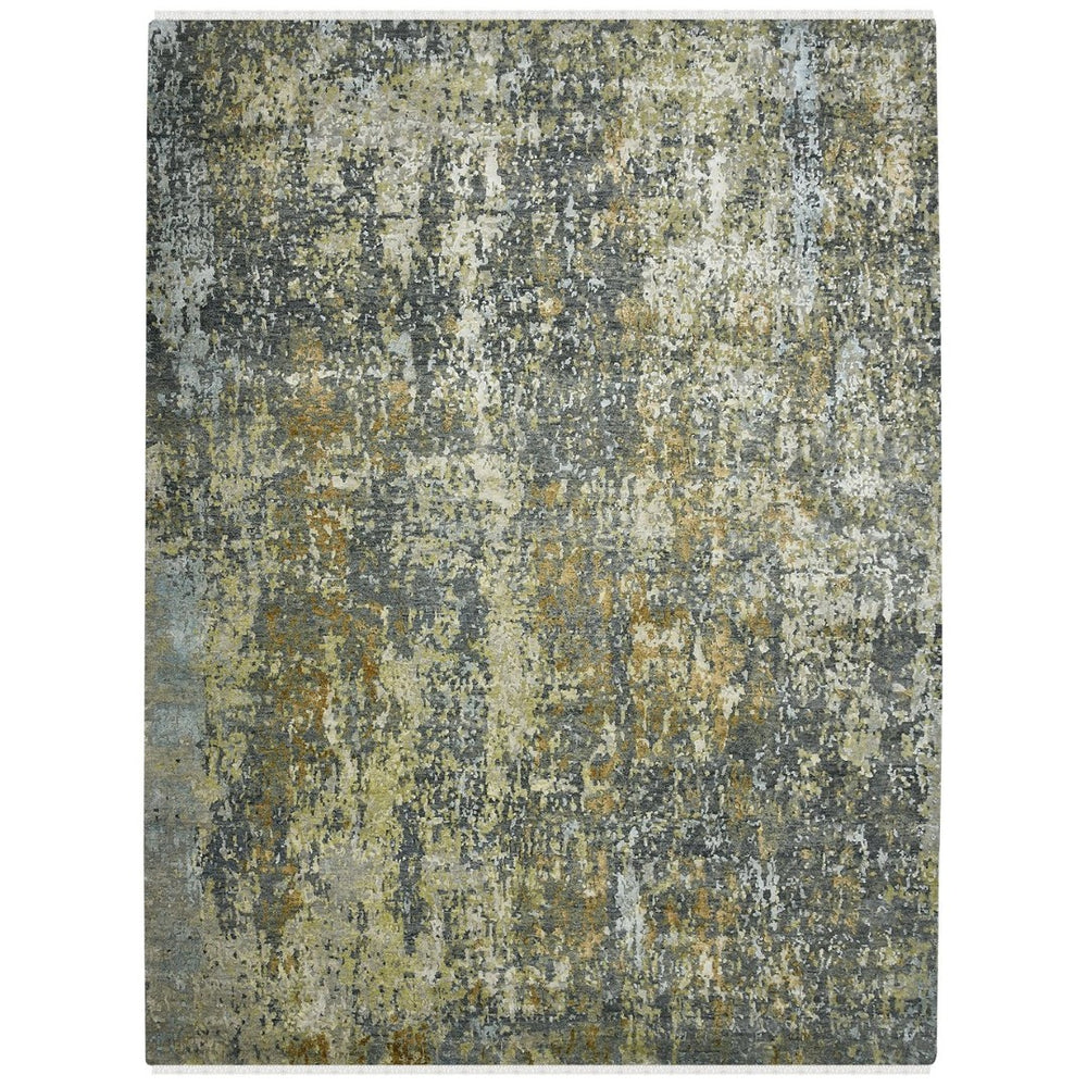 Amer Rugs Mystique Hand-knotted Abstract Wool And Silk Area Rug - A Luxurious, Durable Statement Piece For Any Room Steel Gray Wool, Silk Mys80203