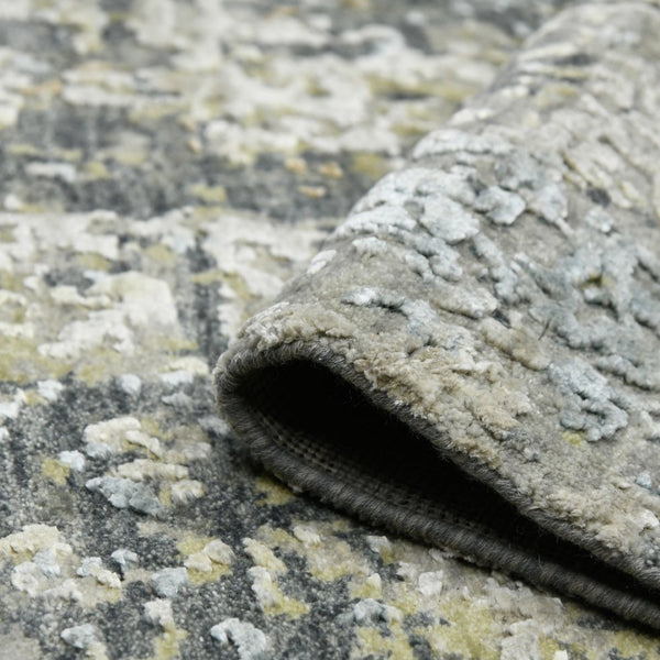 Amer Rugs Mystique Hand-knotted Abstract Wool And Silk Area Rug - A Luxurious, Durable Statement Piece For Any Room Steel Gray Wool, Silk Mys80203