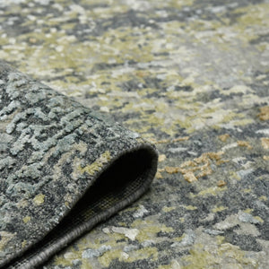 Amer Rugs Mystique Hand-knotted Abstract Wool And Silk Area Rug - A Luxurious, Durable Statement Piece For Any Room Steel Gray Wool, Silk Mys80203