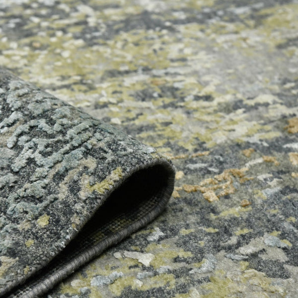 Amer Rugs Mystique Hand-knotted Abstract Wool And Silk Area Rug - A Luxurious, Durable Statement Piece For Any Room Steel Gray Wool, Silk Mys80203