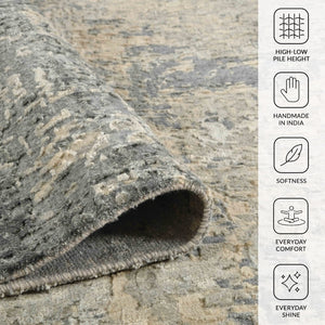 Amer Rugs Mystique Hand-knotted Abstract Wool And Silk Area Rug - A Luxurious, Durable Statement Piece For Any Room Dark Gray Wool, Silk Mys910203