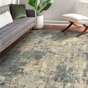 Amer Rugs Mystique Hand-knotted Abstract Wool And Silk Area Rug - A Luxurious, Durable Statement Piece For Any Room Dark Gray Wool, Silk Mys910203