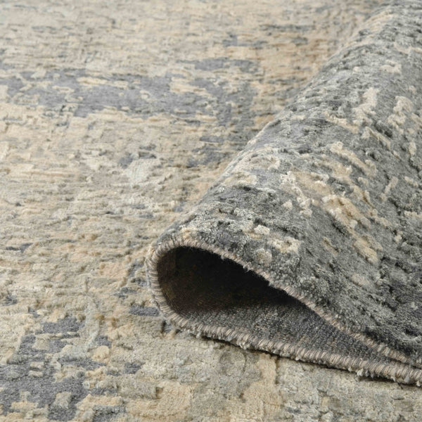 AMER Rugs Mystique  MYS-91 Hand-Knotted Handmade Raw Handspun New Zealand Wool Modern & Contemporary Abstract Rug Dark Gray 13' x 18'