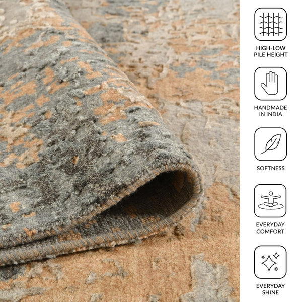 Amer Rugs Mystique Hand-knotted Abstract Wool And Silk Area Rug - A Luxurious, Durable Statement Piece For Any Room Storm Wool, Silk Mys931215