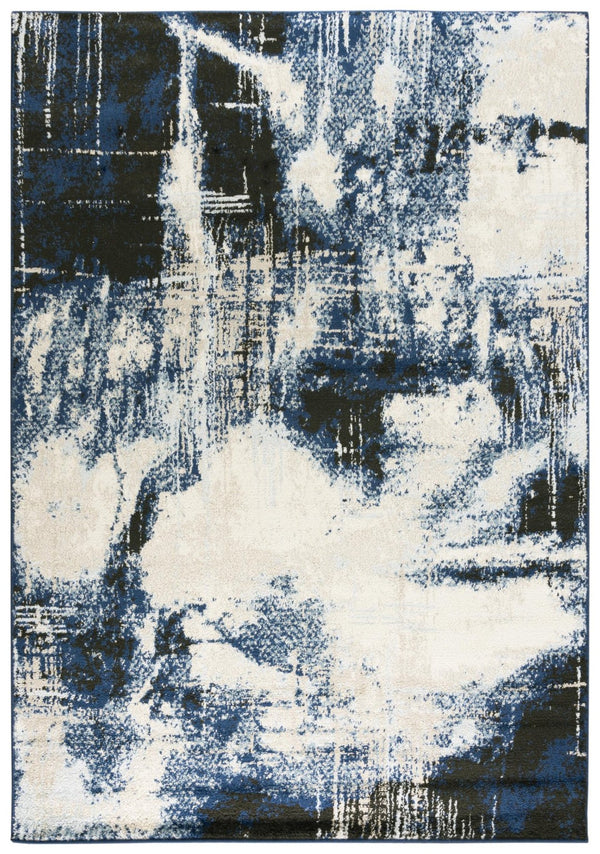 Alora Decor Mystic Durable Blue Area Rug, Power-Loomed Polypropylene With Low-Profile Pile For High-Traffic Style 5'2" x 7'3" MYTMYT10000096287