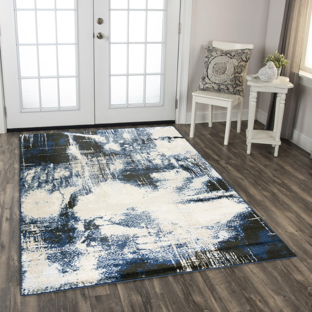 Alora Decor Mystic Durable Blue Area Rug, Power-Loomed Polypropylene With Low-Profile Pile For High-Traffic Style 5'2" x 7'3" MYTMYT10000096287