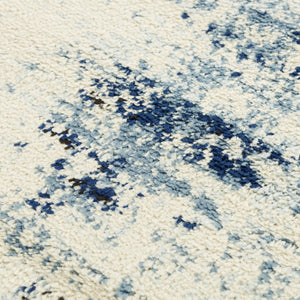 Alora Decor Mystic Durable Power‑Loom Rug In Soft Blue And Ivory — Low‑Pile, Stain‑Resistant Polypropylene With Jute Backing 5'2" x 7'3" MYTMYT10200376287