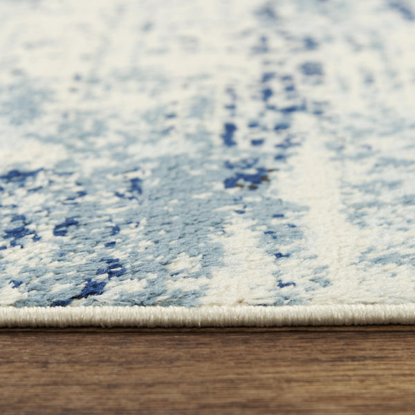 Alora Decor Mystic Durable Power‑Loom Rug In Soft Blue And Ivory — Low‑Pile, Stain‑Resistant Polypropylene With Jute Backing 5'2" x 7'3" MYTMYT10200376287