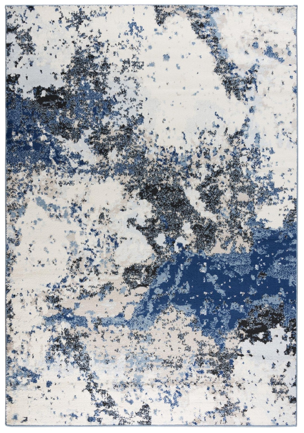 Alora Decor Mystic Blue-On-Blue Contemporary Rug, Power-Loomed Polypropylene, Stain-Resistant Soft Cut Pile For Modern Spaces 5'2" x 7'3" MYTMYT10400096287