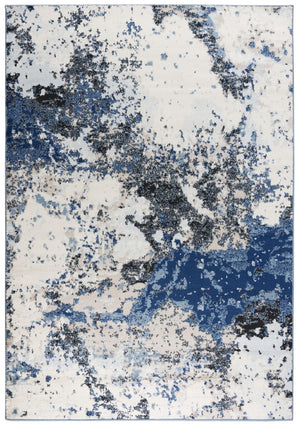 Alora Decor Mystic Blue-On-Blue Contemporary Rug, Power-Loomed Polypropylene, Stain-Resistant Soft Cut Pile For Modern Spaces 5'2" x 7'3" MYTMYT10400096287