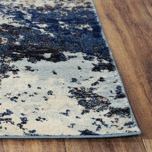 Alora Decor Mystic Blue-On-Blue Contemporary Rug, Power-Loomed Polypropylene, Stain-Resistant Soft Cut Pile For Modern Spaces 5'2" x 7'3" MYTMYT10400096287