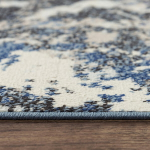 Alora Decor Mystic Blue-On-Blue Contemporary Rug, Power-Loomed Polypropylene, Stain-Resistant Soft Cut Pile For Modern Spaces 5'2" x 7'3" MYTMYT10400096287