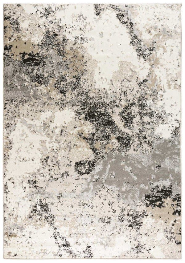 Alora Decor Mystic Abstract Beige Marble Rug — Durable Power-Loomed Polypropylene, Low-Pile, Easy-Care Elegance 8' x 9'6" MYTMYT10500040896