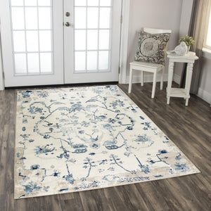 Alora Decor Mystic Plush Blue Power-Loomed Rug With Textured Indian-Inspired Weaving, Durable Easy-Care Style 5'2" x 7'3" MYTMYT10600436287