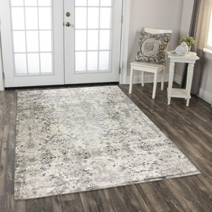 Alora Decor Mystic Gray Contemporary Area Rug — Power-Loomed Polypropylene With Soft Cut Pile And Jute Backing, Durable Stylish Seating Accent 5'2" x 7'3" MYTMYT108DR006287