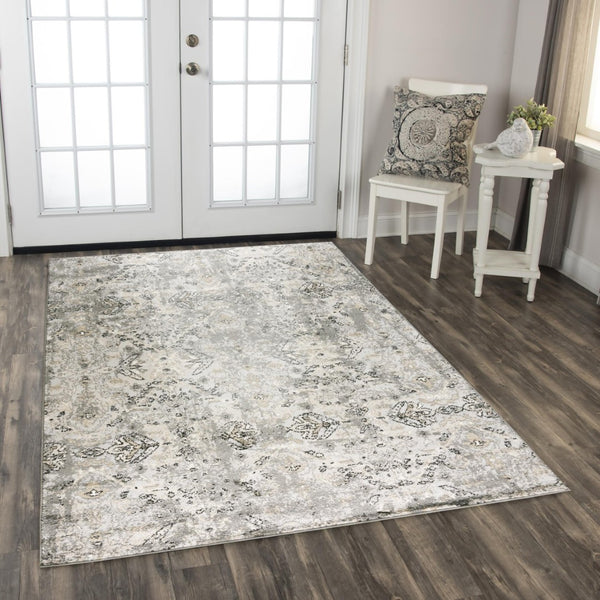 Alora Decor Mystic Gray Contemporary Area Rug — Power-Loomed Polypropylene With Soft Cut Pile And Jute Backing, Durable Stylish Seating Accent 5'2" x 7'3" MYTMYT108DR006287