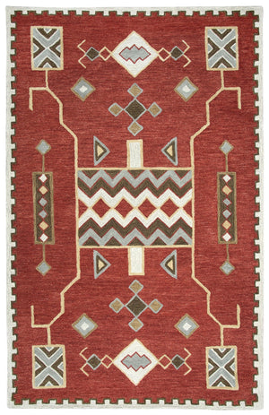 Rizzy Mesa MZ160B Hand Tufted Southwest Wool Rug Red 8' x 11'