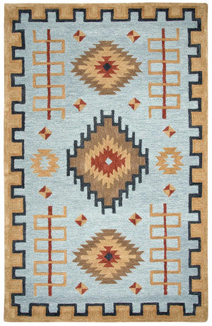 Rizzy Mesa MZ162B Hand Tufted Southwest Wool Rug Lt. Blue 8' x 11'