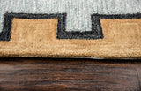 Rizzy Mesa MZ162B Hand Tufted Southwest Wool Rug Lt. Blue 8' x 11'