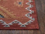 Rizzy Mesa MZ163B Hand Tufted Southwest Wool Rug Rust 8' x 11'