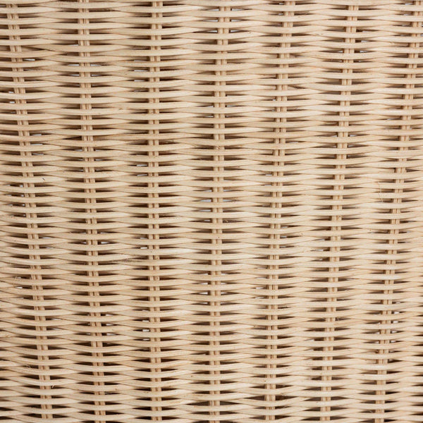 Rustic Mango Wood Wingback Dining Chair with Rattan Weave and Removable Cushion