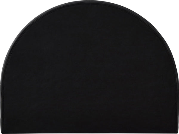 Meridian Furniture Madrid Art Deco Arched Full Bed Plush Velvet Upholstered Sculptural Headboard for Bedroom Black MadridBlack-F