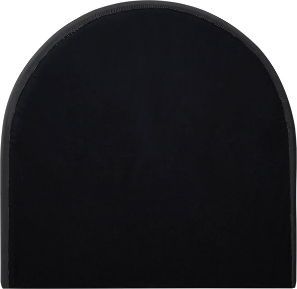 Meridian Furniture Madrid Art Deco Arched Twin Bed Plush Velvet Upholstered Sculptural Frame for Stylish Bedrooms Black MadridBlack-T