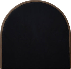 Meridian Furniture Madrid Art Deco Arched Twin Bed Plush Velvet Upholstered Sculptural Frame for Stylish Bedrooms Brown MadridBrown-T