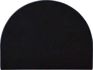 Meridian Furniture Madrid Arched Velvet Queen Bed Art Deco Sculpted Headboard Elegant Bedroom Centerpiece Navy MadridNavy-Q