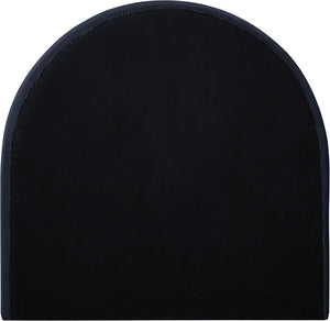 Meridian Furniture Madrid Art Deco Arched Twin Bed Plush Velvet Upholstered Sculptural Frame for Stylish Bedrooms Navy MadridNavy-T