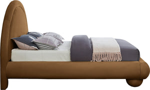 Meridian Furniture Madrid Art Deco Arched Velvet King Bed Sculptural Headboard Eucalyptus Wood Elegant Bedroom Saddle MadridSaddle-K