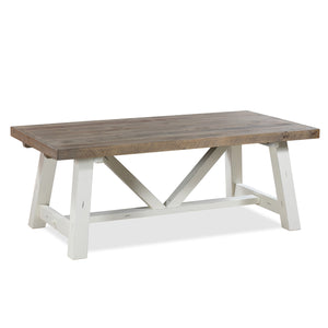 Chester Dining Table 78" Salt Flat - Chester Dining Table 78" Distressed White finish SFCHESTBL78RP Malouf